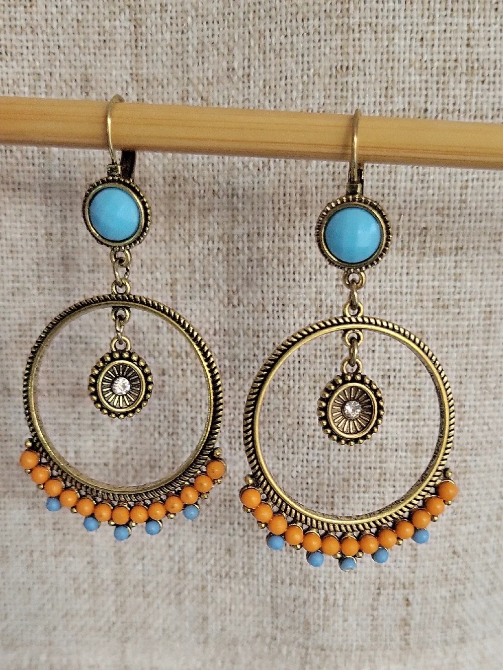🔥LAST PAIR🔥 Bohemian Bead Drop Hoop Earrings